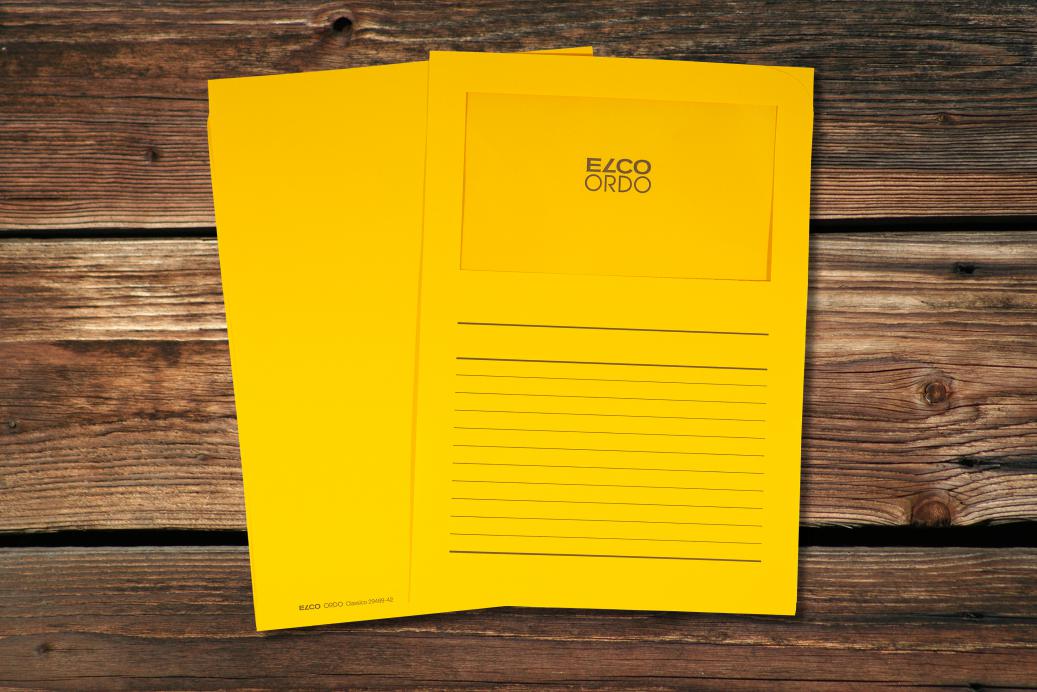 Ordnungsmappen mit Sichtfenster und Linien 220x310 mm Goldgelb 120 g/qm